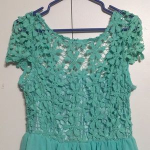 Lace mint dress